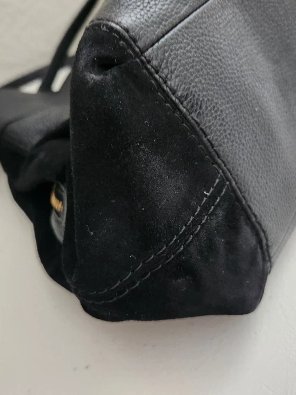 Euc Coach Lexy Black Suede & Leather Shoulder Bag